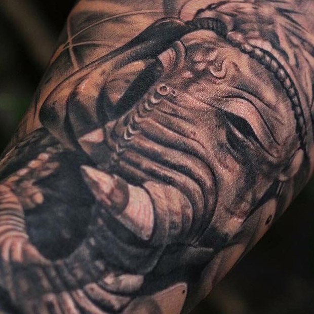 Ganesh tattoo.